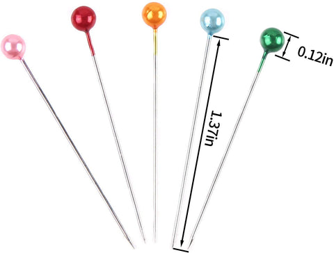 Pearl Head Pins for Tailoring - Hijab and Scarf Pins (384 Pins)