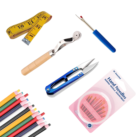 Copy of GEMSY 6 in 1 Combo | Thread Cutter, Inch Tape, Needle Compact, Seam Ripper, Tracing Wheel, Pencil Chalk